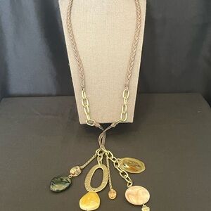 Chico’s Gold and Brown Pendant Necklace
